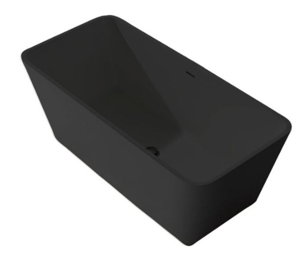 Kép Wellis Carib Matt Black öntöttmárvány szabadon álló kád