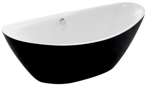 Kép Wellis Arezzo Matt Black szabadon álló kád matt fekete külsővel