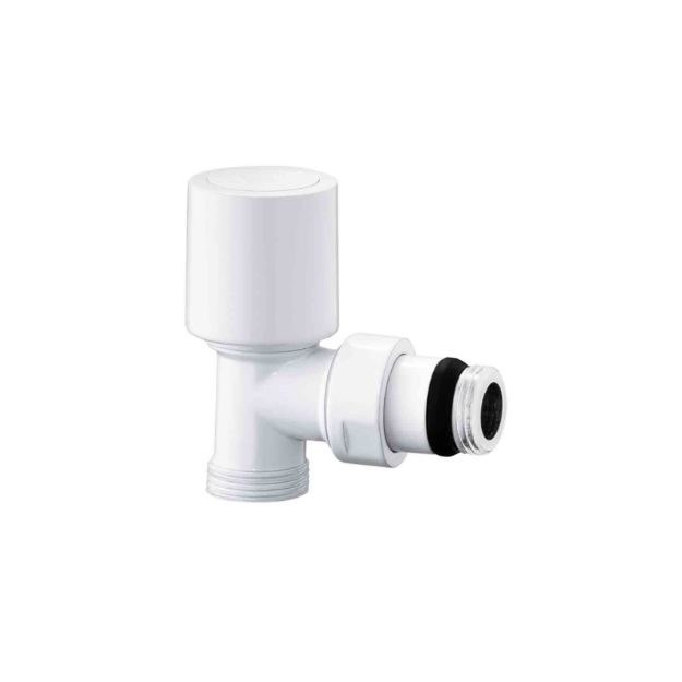 Kép ICMA 1122 1/2" termosztatikus rad.szelep, sarok, müa/rézcsőhöz (24x1,5), termosztát opcióval, fehér