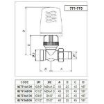 Kép ICMA 1122 1/2" termosztatikus rad.szelep, sarok, müa/rézcsőhöz (24x1,5), termosztát opcióval, fehér