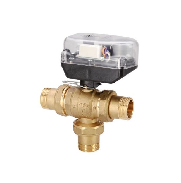 Kép ICMA art. 344 kétutú (háromjáratú) keverő/váltószelep 3/4" (NC) teljes átömlésű, szervomotoros