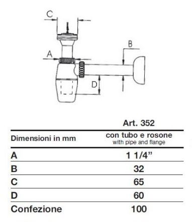 Mutassa a/az Ghidini búraszifon 5/4" leeresztőszeleppel részleteit Kép Ghidini búraszifon 5/4" leeresztőszeleppel