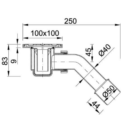 Mutassa a/az Styron padlószifon, 100x100 mm, kettős bűzzárral részleteit Kép Styron padlószifon, 100x100 mm, kettős bűzzárral