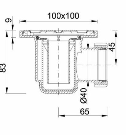 Mutassa a/az Styron padlószifon 100 X 100 cső nélkül részleteit Kép Styron padlószifon 100 X 100 cső nélkül