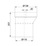 Kép D110 WC bekötő excenteres 20mm eltolással, hosszú