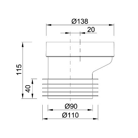 Mutassa a/az Styron NA100 excenteres WC bekötő idom 20mm eltolással részleteit Kép Styron NA100 excenteres WC bekötő idom 20mm eltolással