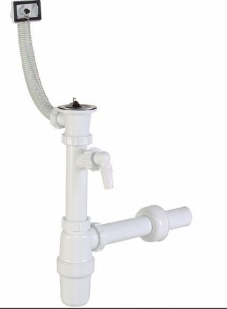 Mutassa a/az Egymedencés mosogatószifon túlfolyóval részleteit Kép Egymedencés mosogatószifon túlfolyóval