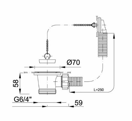 Mutassa a/az Egymedencés mosogatóleeresztő túlfolyóval részleteit Kép Egymedencés mosogatóleeresztő túlfolyóval