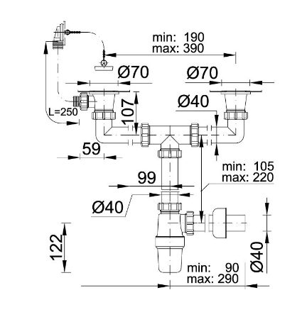 Mutassa a/az Styron 6/4˝ NA40  2 medencés mosogatószifon 1 túlfolyóval,2 leeresztővel részleteit Kép Styron 6/4˝ NA40  2 medencés mosogatószifon 1 túlfolyóval,2 leeresztővel