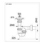 Kép Styron 638-2 csőszifon 40 mm -es elfolyással, leeresztőszeleppel