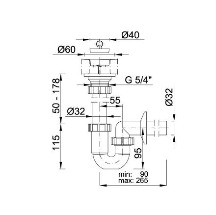 Mutassa a/az STY 638/32 csőszifon leeresztőszeleppel részleteit Kép STY 638/32 csőszifon leeresztőszeleppel