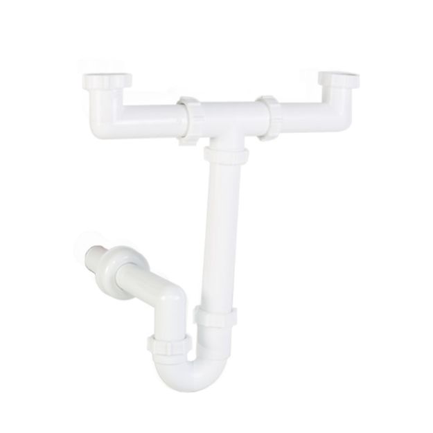 Kép Styron 639-2 kétmedencés csőszifon 40 mm-es elfolyással