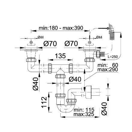 Mutassa a/az Styron 6/4˝ - NA40 kétmedencés műa. csőszifon leeresztő szeleppel és 1 túlfolyóval részleteit Kép Styron 6/4˝ - NA40 kétmedencés műa. csőszifon leeresztő szeleppel és 1 túlfolyóval