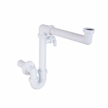 Mutassa a/az Styron Helytakarékos csőszifon, mosógép csatlakozóval, leeresztőszelep nélkül, Ø40 mm-es elfolyással részleteit Kép Styron Helytakarékos csőszifon, mosógép csatlakozóval, leeresztőszelep nélkül, Ø40 mm-es elfolyással