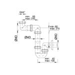 Kép Styron Helytakarékos csőszifon 6/4", leeresztőszelep nélkül, Ø40 mm-es elfolyással