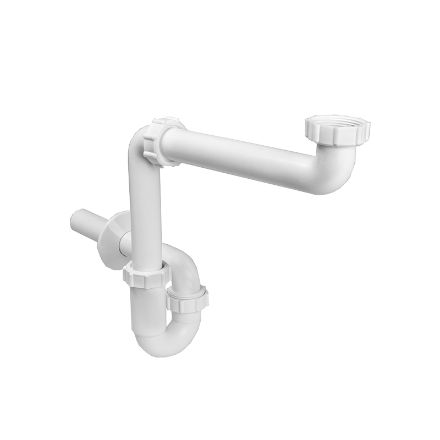 Mutassa a/az Styron Helytakarékos Csőszifon, leeresztőszelep nélkül, Ø32 mm-es elfolyással részleteit Kép Styron Helytakarékos Csőszifon, leeresztőszelep nélkül, Ø32 mm-es elfolyással