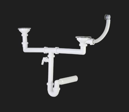 Mutassa a/az Styron Kétmedencés mosogatószifon leeresztővel (114), kerek túlf. részleteit Kép Styron Kétmedencés mosogatószifon leeresztővel (114), kerek túlf.