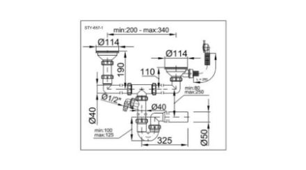 Mutassa a/az Styron Kétmedencés mosogatószifon leeresztővel (114), kerek túlf. részleteit Kép Styron Kétmedencés mosogatószifon leeresztővel (114), kerek túlf.