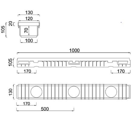 Mutassa a/az Styron Folyóka 1m-es, öntöttvas  fedráccsal részleteit Kép Styron Folyóka 1m-es, öntöttvas  fedráccsal