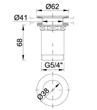 Mutassa a/az Styron Klikk-Klakk leeresztő mosdóhoz, kis dugóval, 5/4", fém részleteit Kép Styron Klikk-Klakk leeresztő mosdóhoz, kis dugóval, 5/4", fém