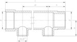 Kép 1˝ osztó-gyűjtő, 3*3/4˝ EK külső menettel, réz