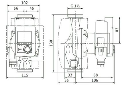 Mutassa a/az Wilo Stratos PICO 25/0,5-6-130 fűtési keringető szivattyú részleteit Kép Wilo Stratos PICO 25/0,5-6-130 fűtési keringető szivattyú