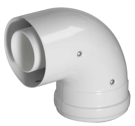 Mutassa a/az Radiant 90°-os könyök Ø60/100mm PPS/ALU részleteit Kép Radiant 90°-os könyök Ø60/100mm PPS/ALU