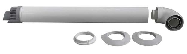 Kép Radiant K szett vízszintes füstgázelvezető szett Ø60/100mm PPS/ALU