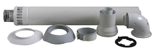 Kép Radiant G szett vízszintes füstgázelvezető szett Ø80/125mm PPS/ALU