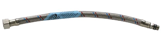 Kép M10x3/8" 30cm csaptelepbekötő flexibilis cső vízre