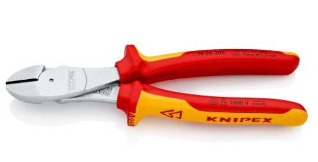 Kép Knipex Erő-kímélő oldalcsípőfogó, szigetelt, 200mm