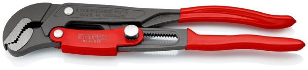 Kép Knipex csőfogó S-pofával, gyorsállítással piros / fekete porfesték bevonattal, 5/4", 330 mm 8361010