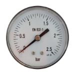 Kép KEDE 0-2,5 bar, 1/4˝ (D63mm) hátsó csatlakozású nyomásmérő, fém házban