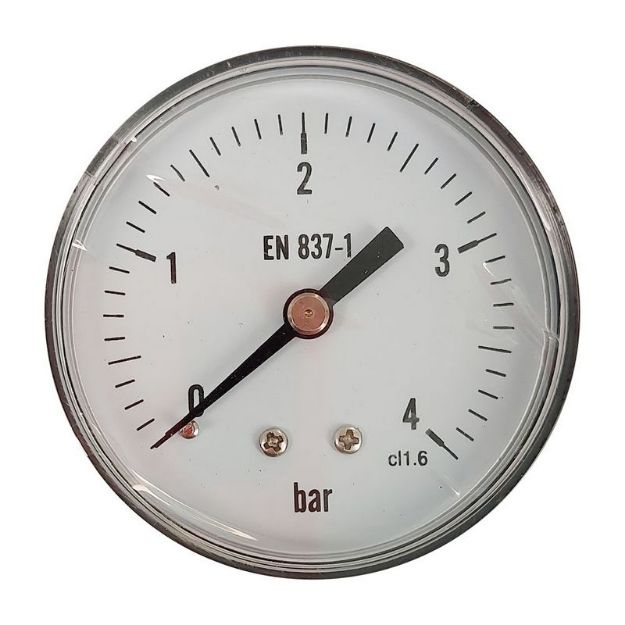 Kép KEDE 0-4,0 bar, 1/4˝ (D63mm) hátsó csatlakozású nyomásmérő, fém házban