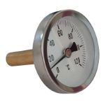 Kép  D40mm, 0-120°C, 1/2˝ hőmérő merülőérzékelővel (50mm), fém házban, 2% pontosságú