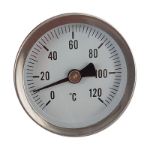 Kép  D40mm, 0-120°C, 1/2˝ hőmérő merülőérzékelővel (50mm), fém házban, 2% pontosságú