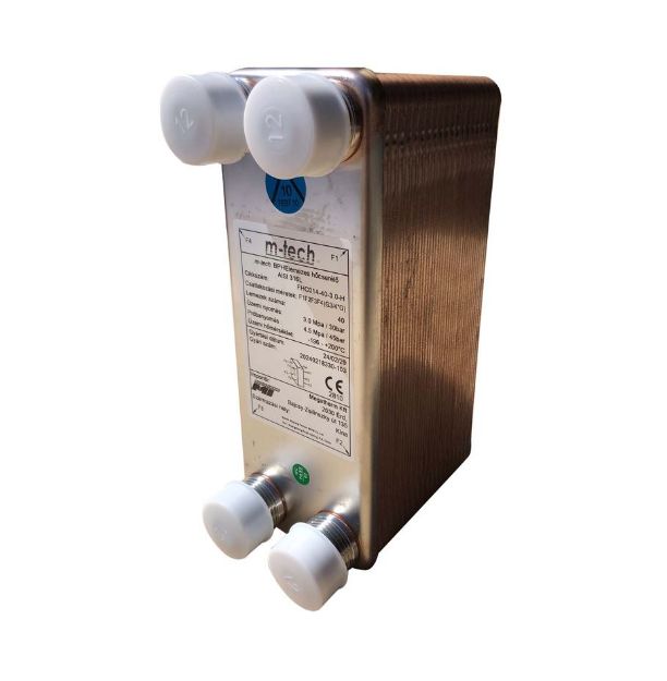 Kép m-tech FHC014 40 lemezesrézzel forrasztott rm. hőcserélő 4x3/4" csatlakozócsonkokkal