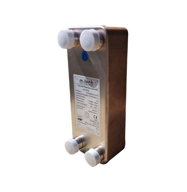 Kép m-tech FHC030 25 lemezes, rézzel forrasztott INOX hőcserélő 4x1" csatlakozócsonkokkal