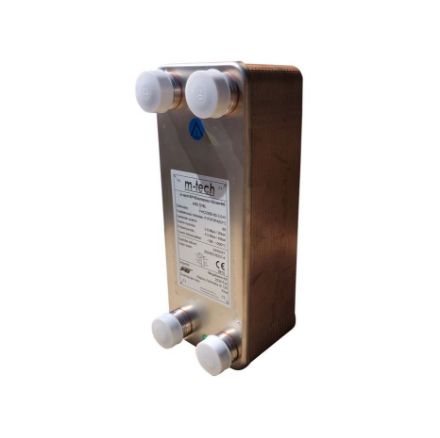 Mutassa a/az m-tech FHC030 30 lemezes, rézzel forrasztott INOX hőcserélő 4x1" csatlakozócsonkokkal részleteit Kép m-tech FHC030 30 lemezes, rézzel forrasztott INOX hőcserélő 4x1" csatlakozócsonkokkal