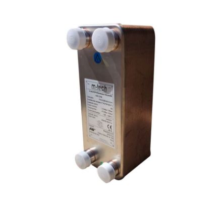 Mutassa a/az m-tech FHC030 35 lemezes, rézzel forrasztott INOX hőcserélő 4x1" csatlakozócsonkokkal részleteit Kép m-tech FHC030 35 lemezes, rézzel forrasztott INOX hőcserélő 4x1" csatlakozócsonkokkal
