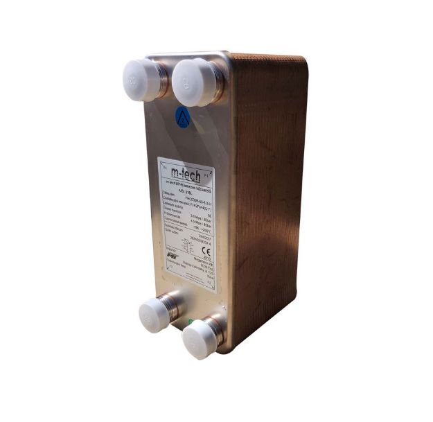 Kép m-tech FHC030 50 lemezes, rézzel forrasztott rm. hőcserélő 4x1" csatlakozócsonkokkal