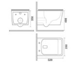 Kép Formentera perem nélküli fali WC + Ultra slim soft close WC ülőke (117320000)