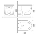 Kép Manacor perem nélküli fali WC + Ultra slim soft close WC ülőke (28-1-117320002)