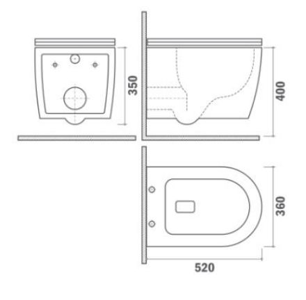 Mutassa a/az Manacor perem nélküli fali WC + Ultra slim soft close WC ülőke (28-1-117320002) részleteit Kép Manacor perem nélküli fali WC + Ultra slim soft close WC ülőke (28-1-117320002)