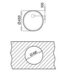 Kép Teka mosogató ERC (1 medence) D450mm kerek medencés beépíthető, szifonnal 10108007