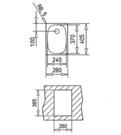 Mutassa a/az Teka mosogató E-Modell 280x405 szögletes 10132001 részleteit Kép Teka mosogató E-Modell 280x405 szögletes 10132001