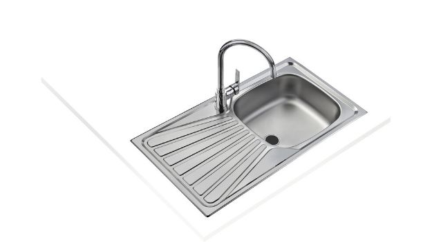 Kép DEVA 45-I-CN (1 medence, 1 csepptálca) 780*435mm beépíthető mosogató, szifonnal
