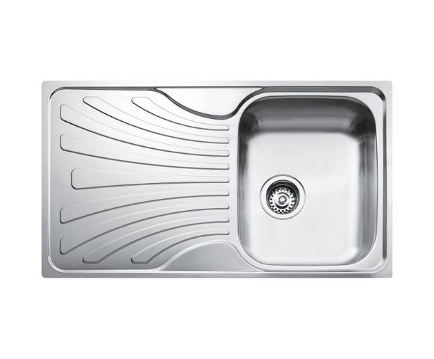 Kép Mofém 860x500mm (1 medence, 1 csepptálca) Trend 1B 1D beépíthető mosogató + 50000135 szifoncsomag
