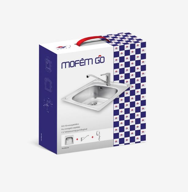 Kép Mofém GO EVO 1B szett (Evo 1B mosogatótálca + Pro álló mosogató csaptelep + lefolyócsomag)  (156-0002-00)