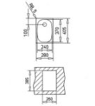 Kép Teka mosogató E-modell 580.500 1B 1/2D (1 medence, 1/2 csepptálca) beépíthető, szifonnal, 30000065
